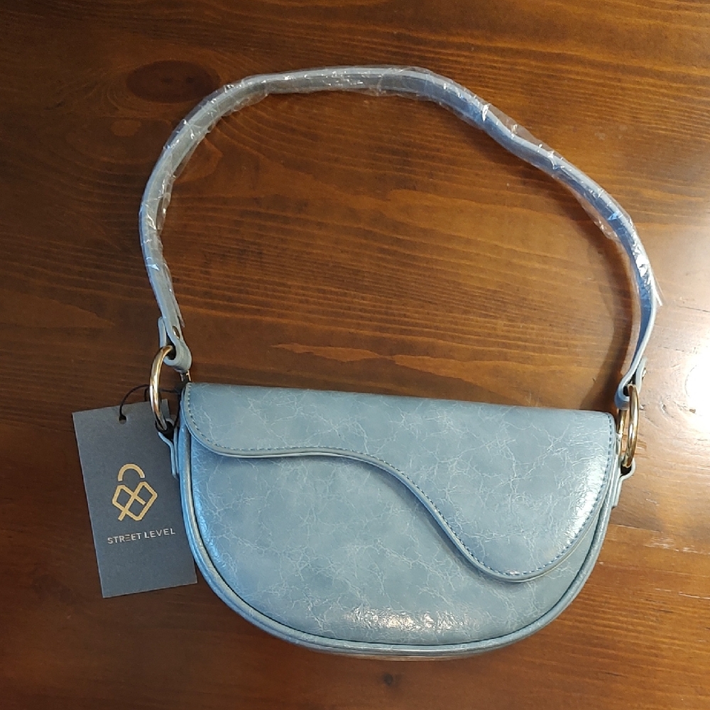 Street Level Light Blue Shoulder Bag